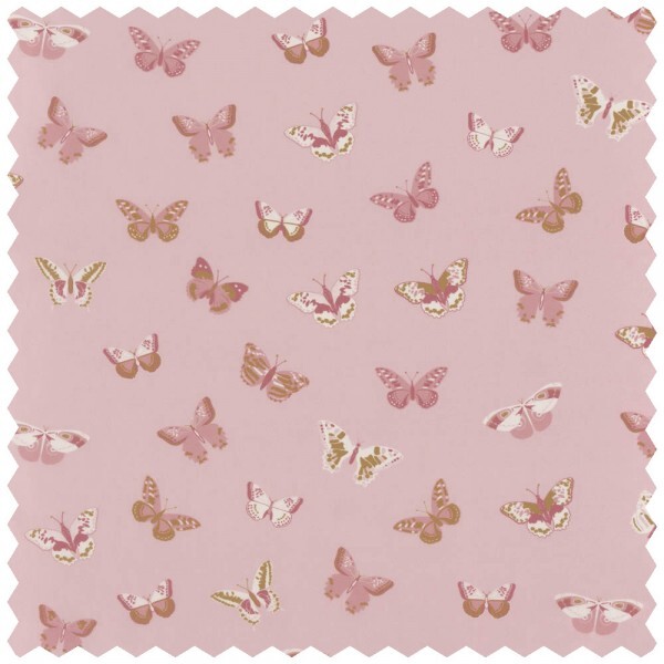 Decoration fabric pink butterflies