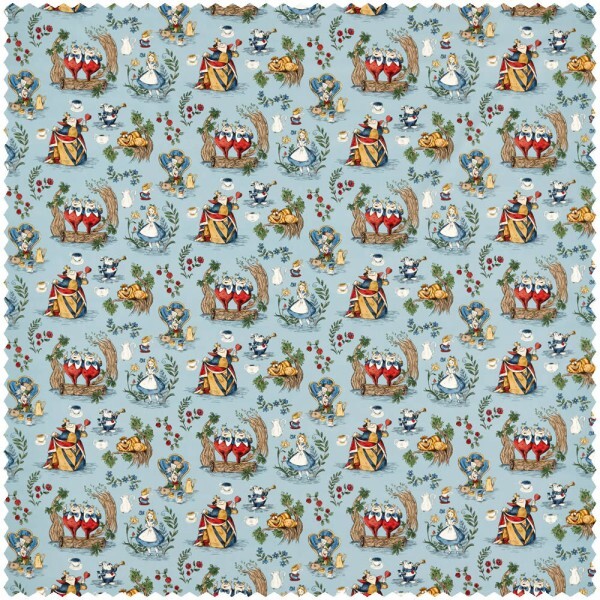 Decorative fabric Alice in Wonderland Disney blue DDIF227167
