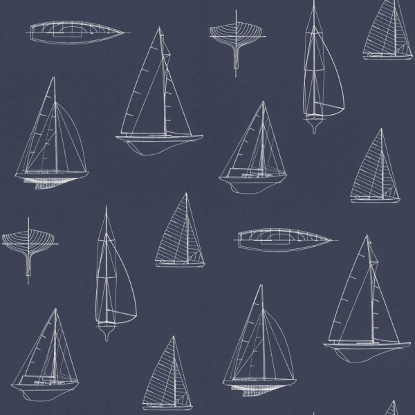 wallpaper dark blue sailboat
