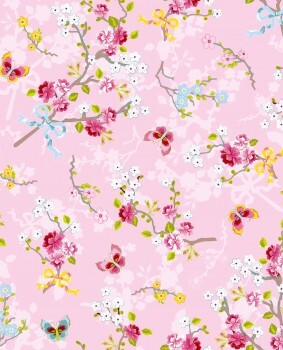 Eijffinger PIP Studio 55-375072, Vliestapete rosa bunte Blumen
