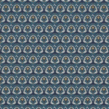 Tapete blau grafische Muscheln 48-74000590 Casamance - Portfolio
