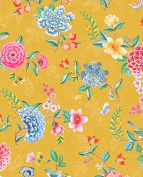 Wallpaper non-woven sun-yellow flowers Pip Studio 5 300104