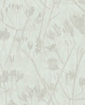 55-379051 Eijffinger Lino Vliestapete Mintgrün Blumen grau