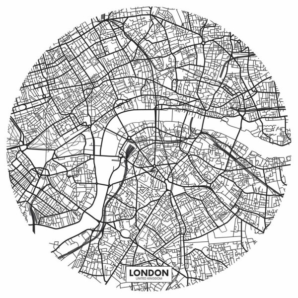 graphic London mural black white Caselio - Young and free YNF103440009
