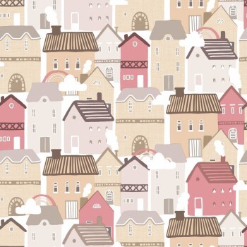 Landhaus multicolored pink wallpaper Mondobaby Rasch Textil 113030