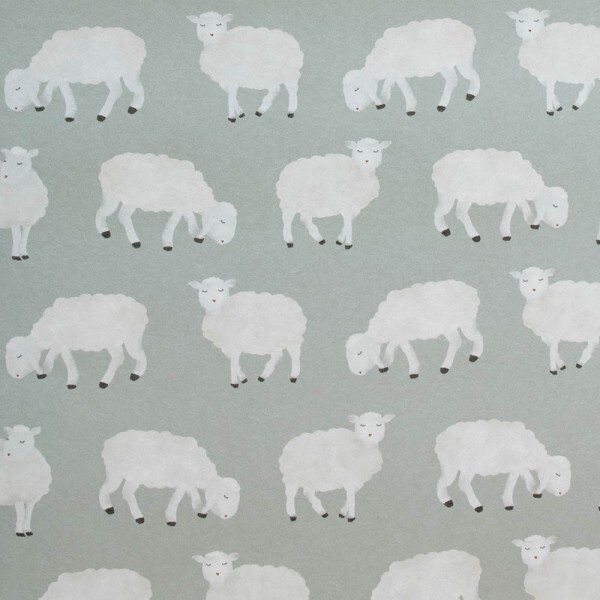 Light green non-woven wallpaper little sheep Great Kids Hohenberger 26828