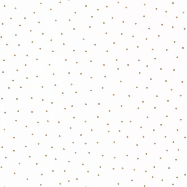 White non-woven wallpaper golden dots Caselio Imagination