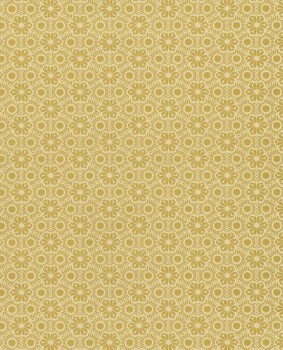 Gold Pattern Wallpaper Flowers Shimmer