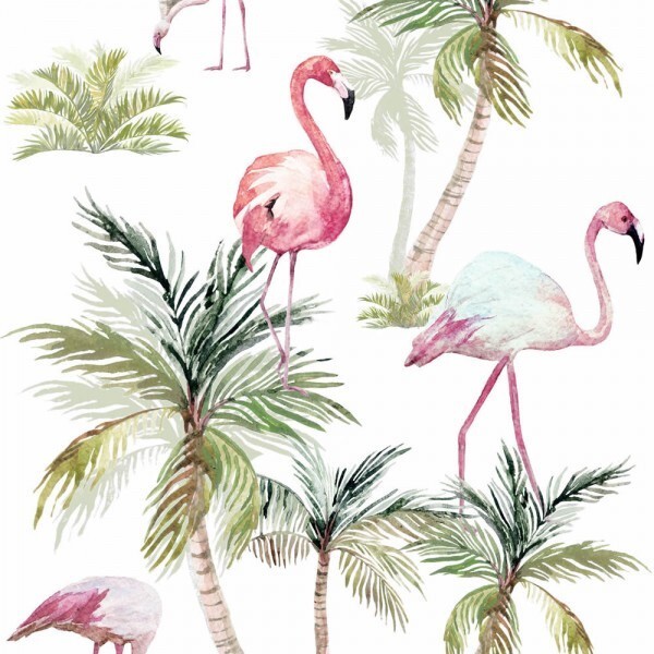 Flamingo palms photo wallpaper
