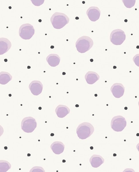 White Dots Wallpaper Purple-Black non-woven