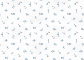 Blumenmotive Verspielte Blumentapeten Tapete weiß und blau Pippo Rasch Textil 104551