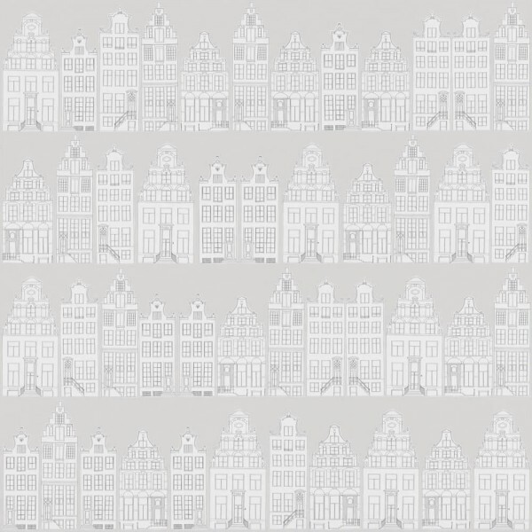non-woven wallpaper grey houses