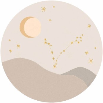 Sternbild Mond Sterne rundes Wandbild beige Explore Eijffinger 323116