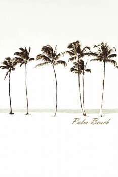 Palms mural black-white