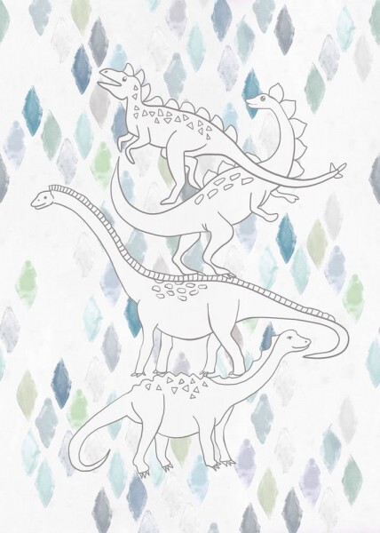 Wandbild Weiß Große Dinos