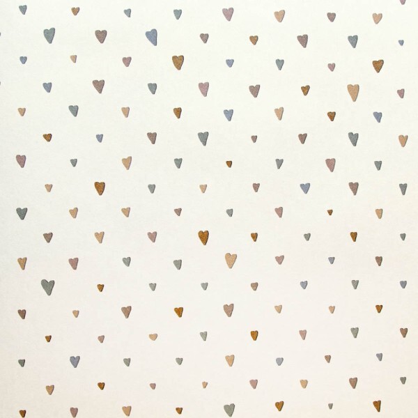 beige earth-colored non-woven wallpaper little hearts Great Kids Hohenberger 26814