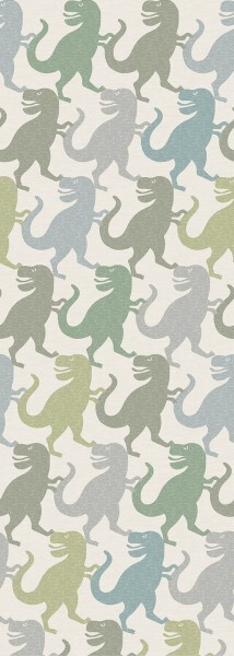 Abenteuer Dinosaurier Wandbild blau und grün Olive & Noah Behang Expresse INK7844