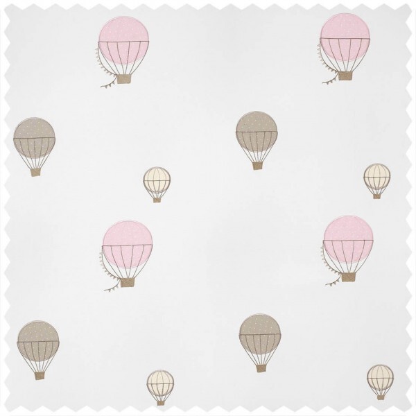 Dekostoff fliegende Heißluftballons crem rosa MWS29934327