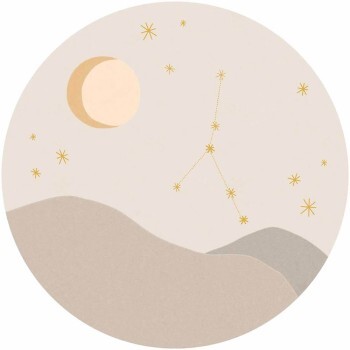 Sternzeichen Krebs Sternhimmel Wandbild rund beige Explore Eijffinger 323128