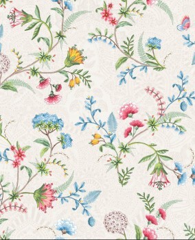 Wallpaper non-woven white colorful flower tendrils Pip Studio 5 300120