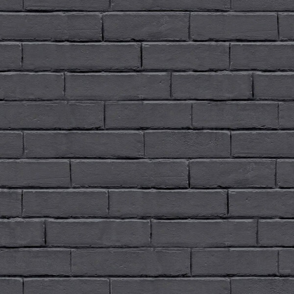 Dark gray brickwork wallpaper Good Vibes chalkboard