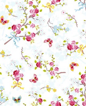 Eijffinger PIP Studio 55-375070, Vliestapete weiß bunt Blumen