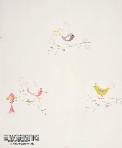 wallpaper cream-white birds