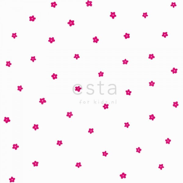 Blumen Pink Weiß Papier-Tapete Mädchen