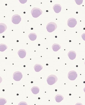 White Dots Wallpaper Purple-Black non-woven