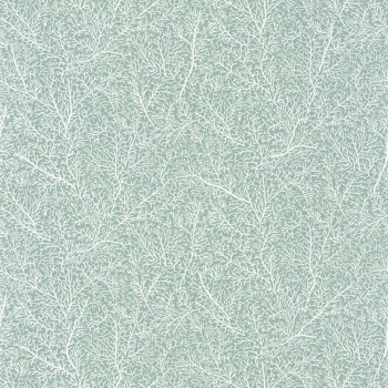 White Coral Pattern Pale Green Wallpaper Sea You Soon