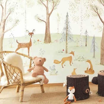 Nature forest animals mural pastel Casadeco - Once upon a time OUAT88237505