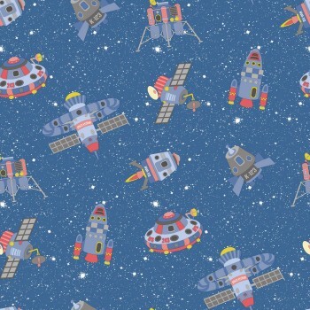 stars rockets and stars wallpapers blue and colorful Tiny Tots 2 Essener G78411