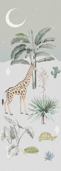 Safari giraffes green-gray mural Sofie & Junar INK7638