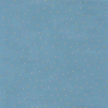 Non-Woven Wallpaper Blue Golden Dots Caselio Imagination