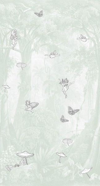 Fairy Tale World Forest Motifs Mural Green Olive & Noah Behang Expresse INK7814