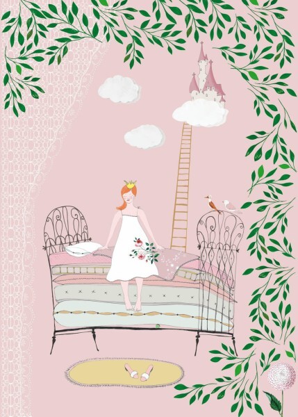 fairy tale princess murals pink Onszelf Stories Rasch 557347