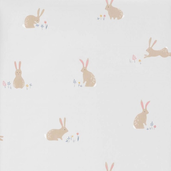 Light grey wallpaper rabbit