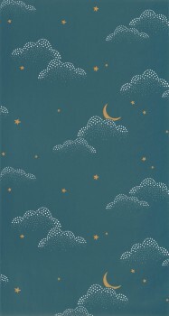 Petrolblaue Tapete Himmel mit Wolken Caselio - Autour du Monde ADM103486069