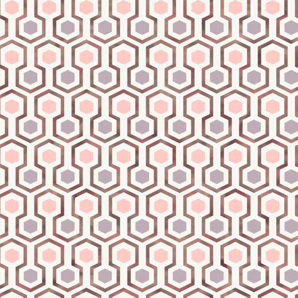 Honeycomb Wallpaper Non-Woven Glossy Pink Purple White Good Vibes