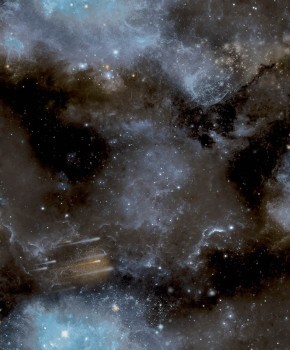 Black-blue galaxy space non-woven wallpaper Smita Good Vibes