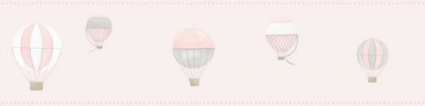 Bordüre Heißluftballons am Himmel rosa MLW29784325