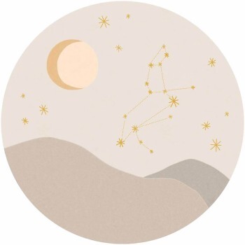 Sternzeichen Löwe Nachthimmel Wandbild rund beige Explore Eijffinger 323131