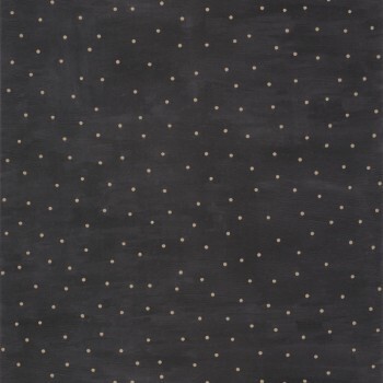 Black non-woven wallpaper with golden dots Caselio Imagination