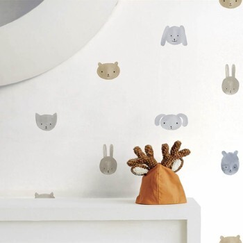 non-woven wallpaper animal motifs animals white 014813