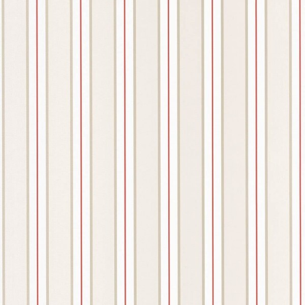 stripes wallpaper beige red non-woven