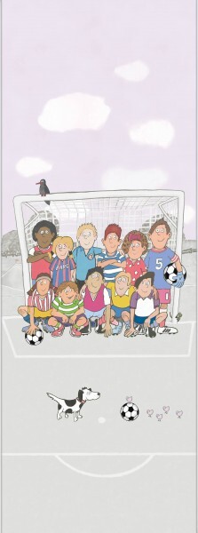 Wandbild Fußball Lila Grau