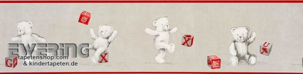 Borte Grau Teddybär Papier-Tapete