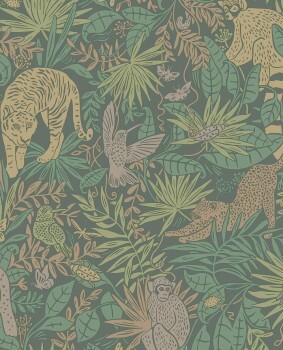 rainforest tropical pattern non-woven wallpaper green Explore Eijffinger 323024