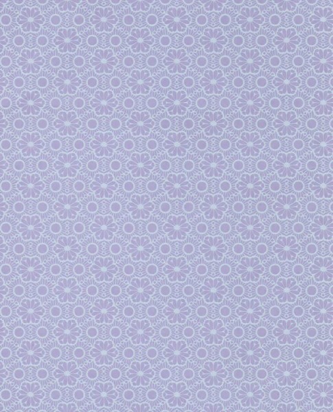 Floral non-woven wallpaper Purple-Blue Shiny