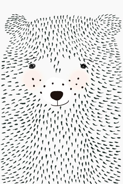Wandbild Bär Tiere Bärenkopf weiß 532074